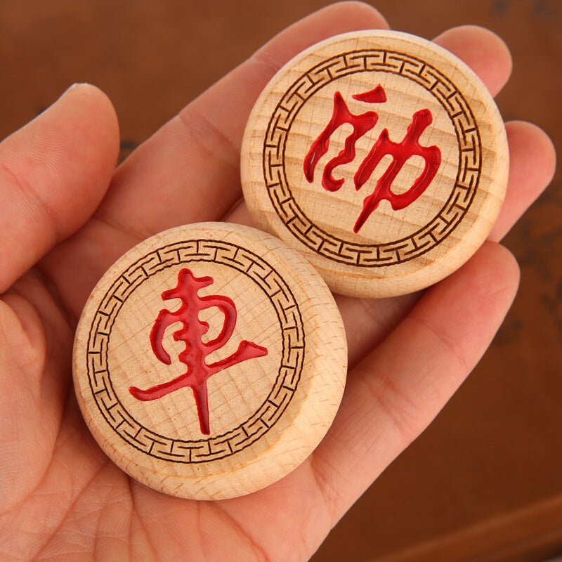 Chinese Chess Set with Folding Board - Beechwood Xiangqi