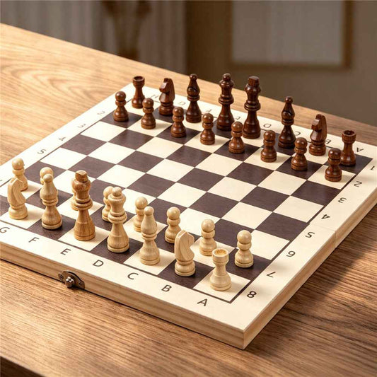 Folding Solid Wood Chess Set | Portable Travel Chessboard