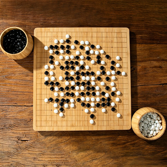 Wooden Go Set (Weiqi) & Gomoku Set – 19x19 Solid Wood Board