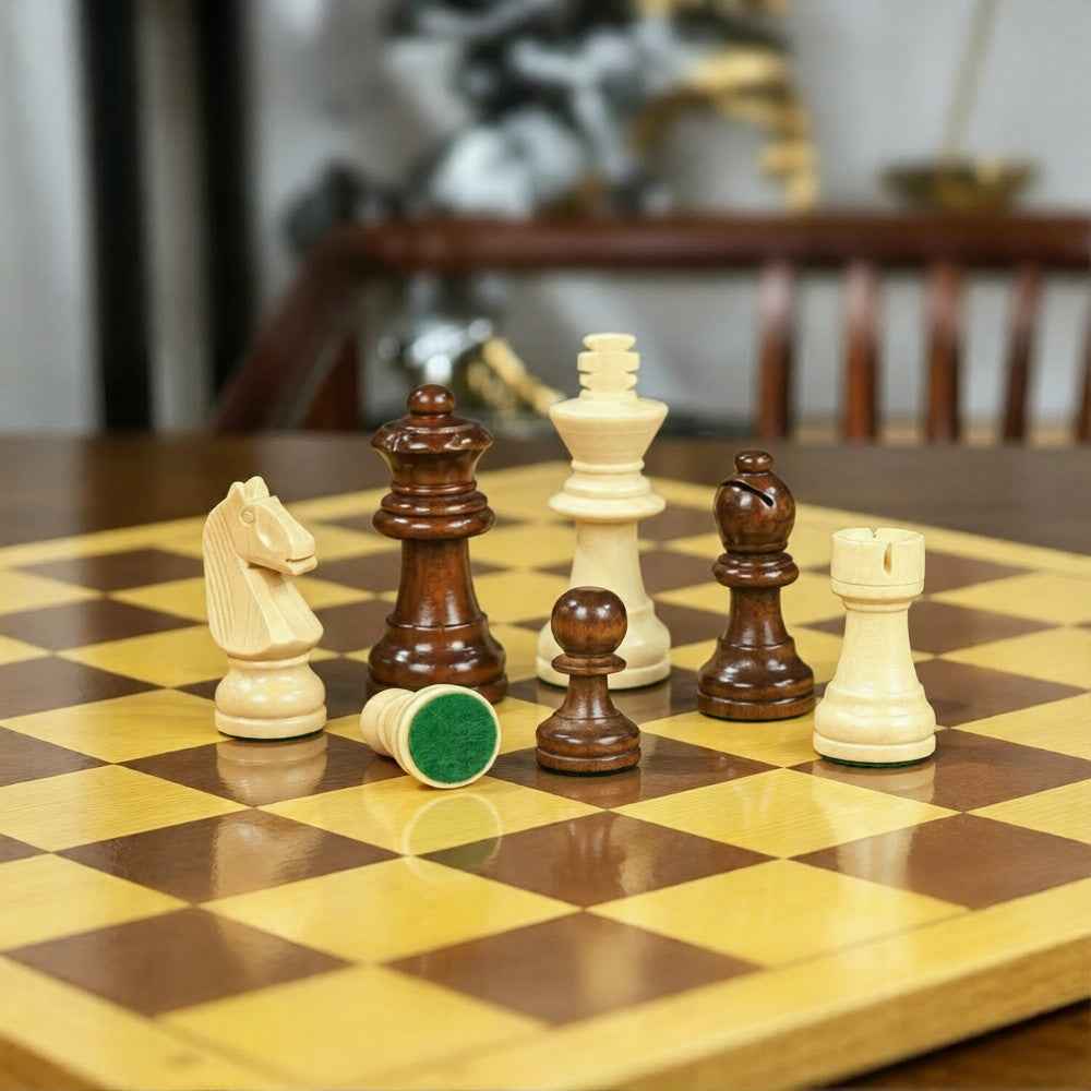 Wooden Chess Set for Beginner | Solid Wood Pieces & Board