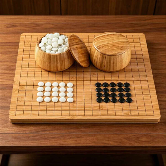 Beginner Bamboo Go Board Set | 361 Jade-Style Stones