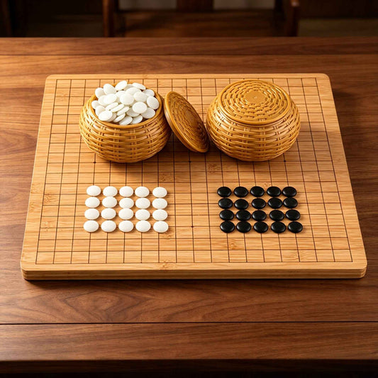 Beginner Bamboo Go Board Set | 361 Jade-Style Stones