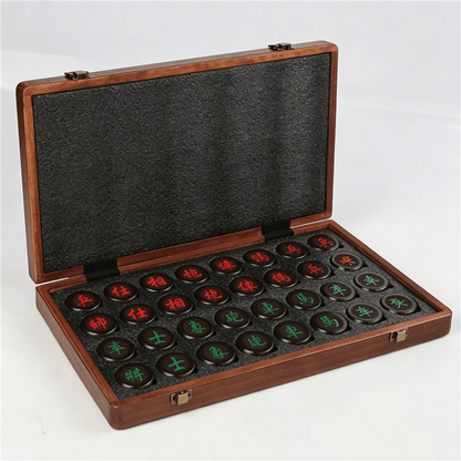 Chinese Chess (Xiangqi) Set with Folding Board & Birch Wood Pieces