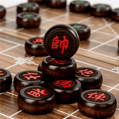 Chinese Chess (Xiangqi) Set with Folding Board & Birch Wood Pieces