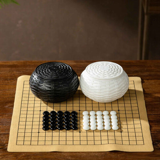 Glass Go Stones Beginner Set 361-Piece Weiqi Board