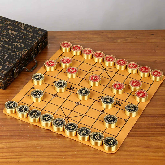 Luxury Brass Xiangqi Chess Set with Gift Box