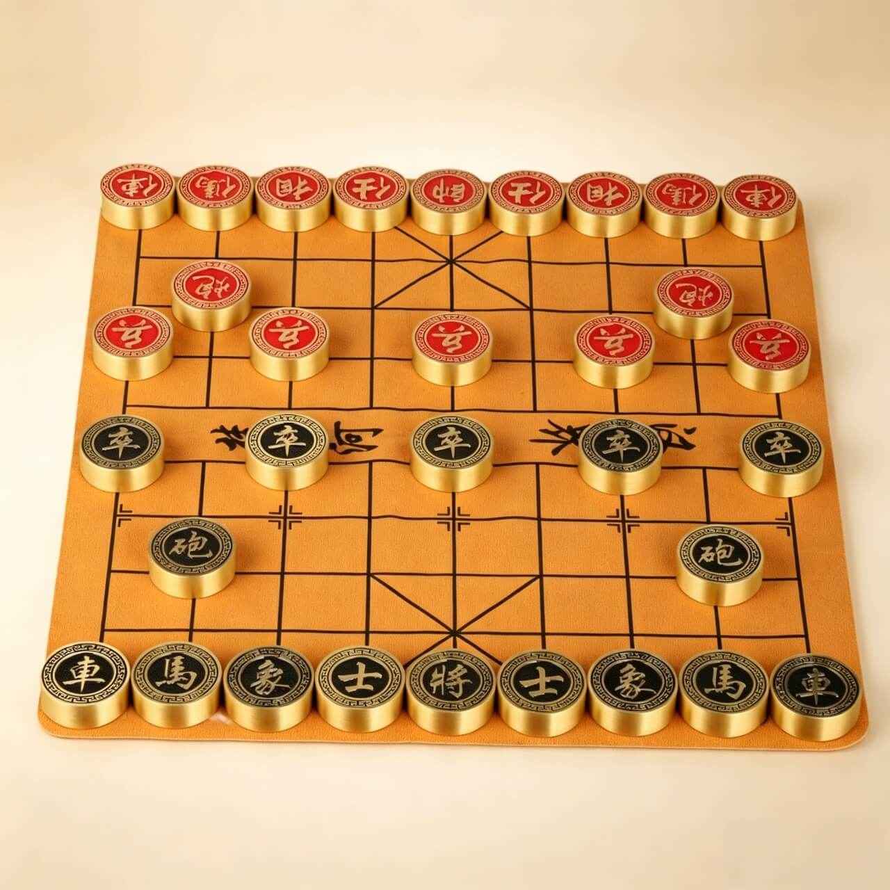 Luxury Brass Xiangqi Chess Set with Gift Box