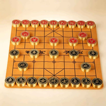 Luxury Brass Xiangqi Chess Set with Gift Box
