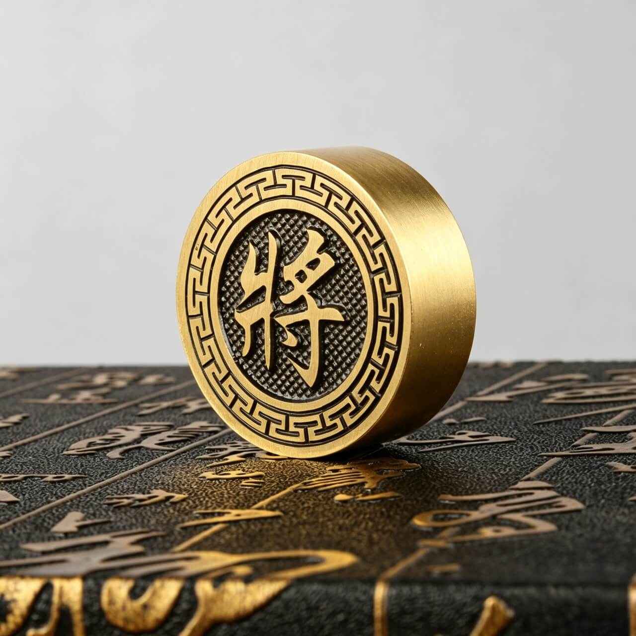 Luxury Brass Xiangqi Chess Set with Gift Box