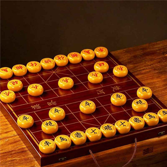 Solid Wood Chinese Chess Set (Foldable Xiangqi Board)