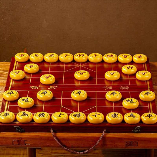 Solid Wood Chinese Chess Set (Foldable Xiangqi Board)