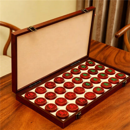 Solid Wood Chinese Chess Set & Folding Xiangqi Board