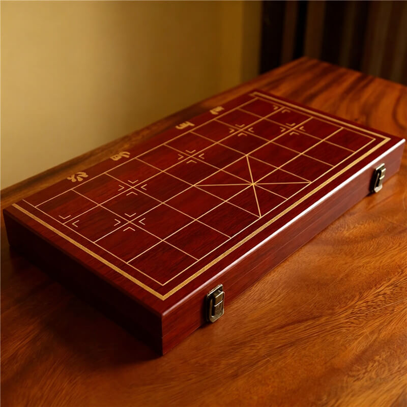 Solid Wood Chinese Chess Set & Folding Xiangqi Board