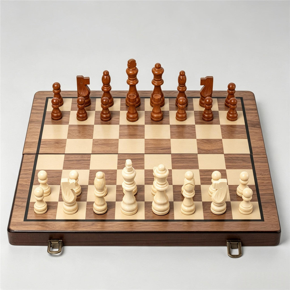 Solid Wood Folding Chess Set | 3" Schima Wood Pieces