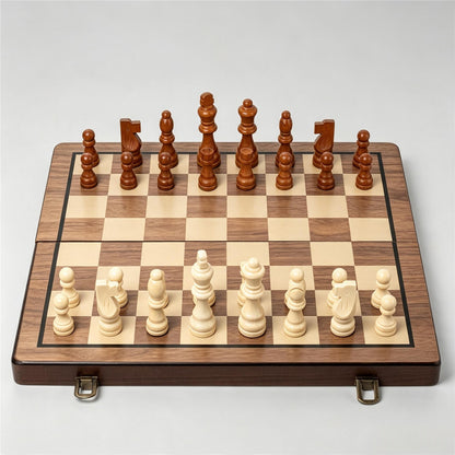 Solid Wood Folding Chess Set | 3" Schima Wood Pieces