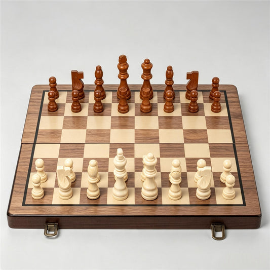 Solid Wood Folding Chess Set | 3" Schima Wood Pieces