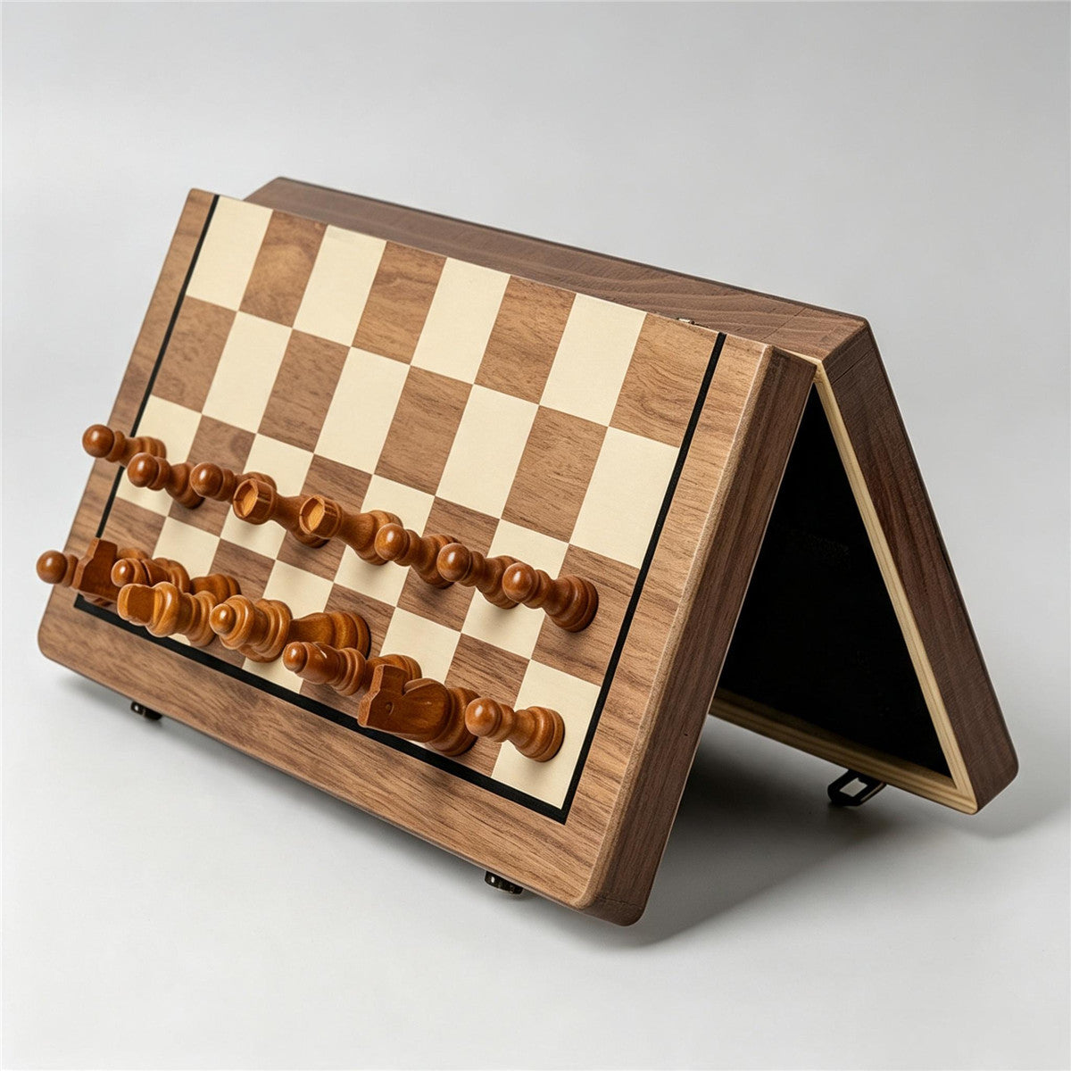 Solid Wood Folding Chess Set | 3" Schima Wood Pieces