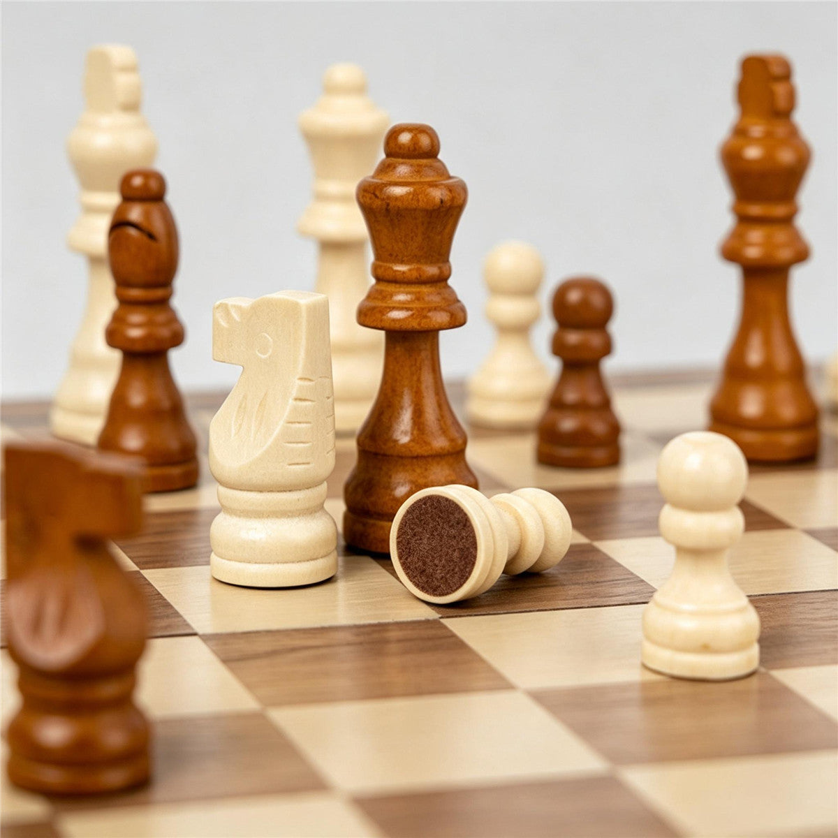 Solid Wood Folding Chess Set | 3" Schima Wood Pieces