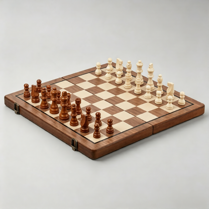 Solid Wood Folding Chess Set | 3" Schima Wood Pieces