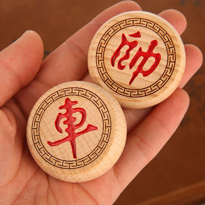 Chinese Chess Set with Folding Board - Beechwood Xiangqi