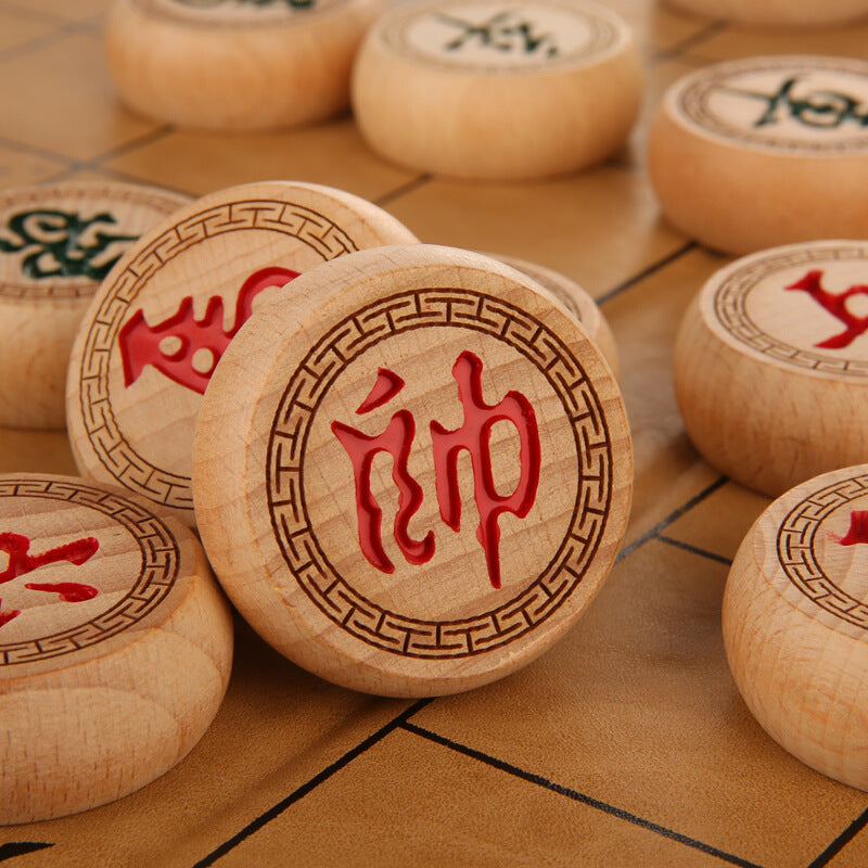 Chinese Chess Set with Folding Board - Beechwood Xiangqi
