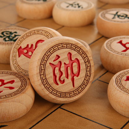 Chinese Chess Set with Folding Board - Beechwood Xiangqi