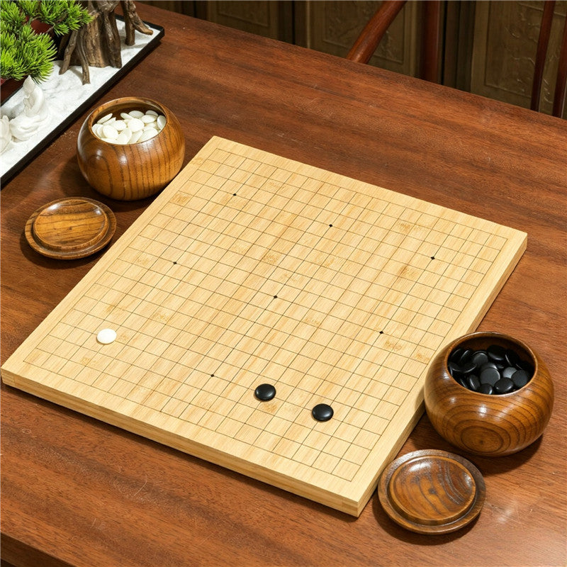 Beginner's Go Board & Stone Set | 361 Stones, 19x19 Bamboo
