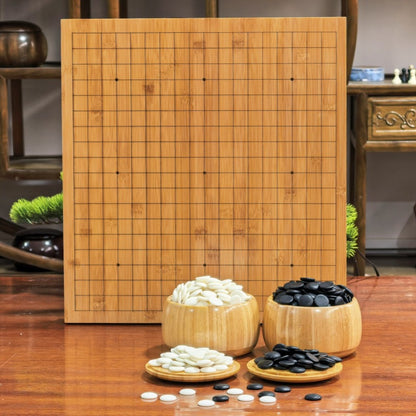 Beginner's Go Board & Stone Set | 361 Stones, 19x19 Bamboo