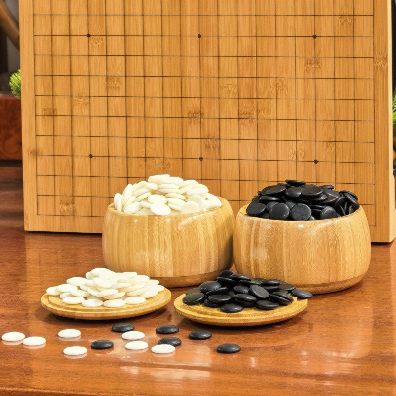 Beginner's Go Board & Stone Set | 361 Stones, 19x19 Bamboo