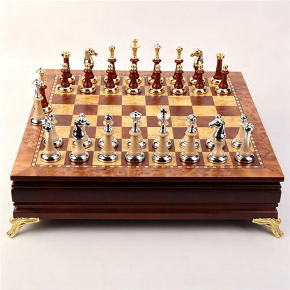 Best Wooden Drawer Chess Set with Metal Chess Pieces