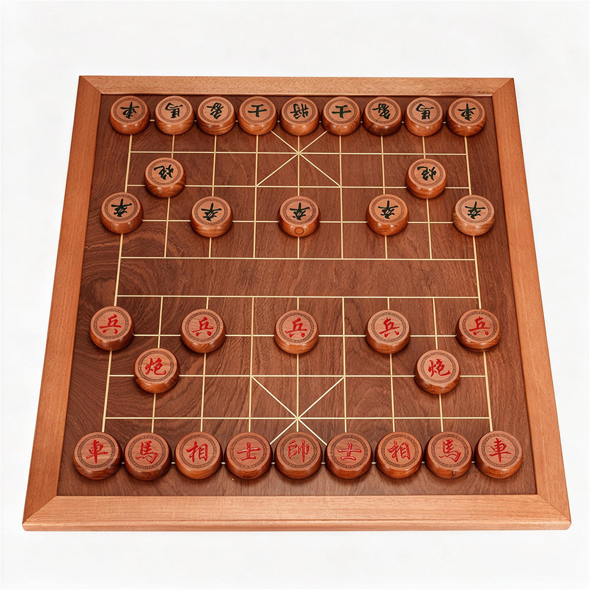 Chinese Chess Set Xiangqi with Solid Wood Pieces and Board