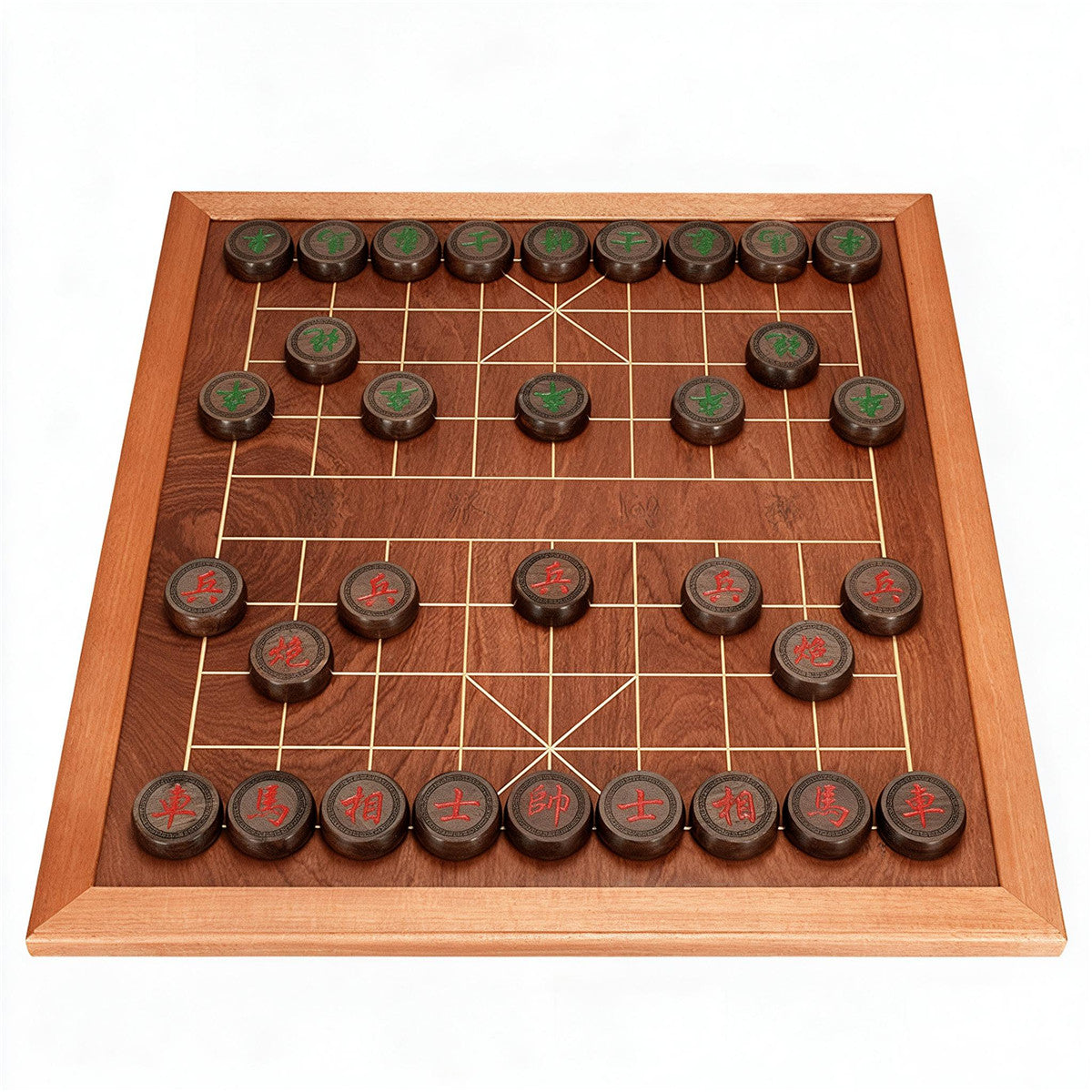 Chinese Chess Set Xiangqi with Solid Wood Pieces and Board