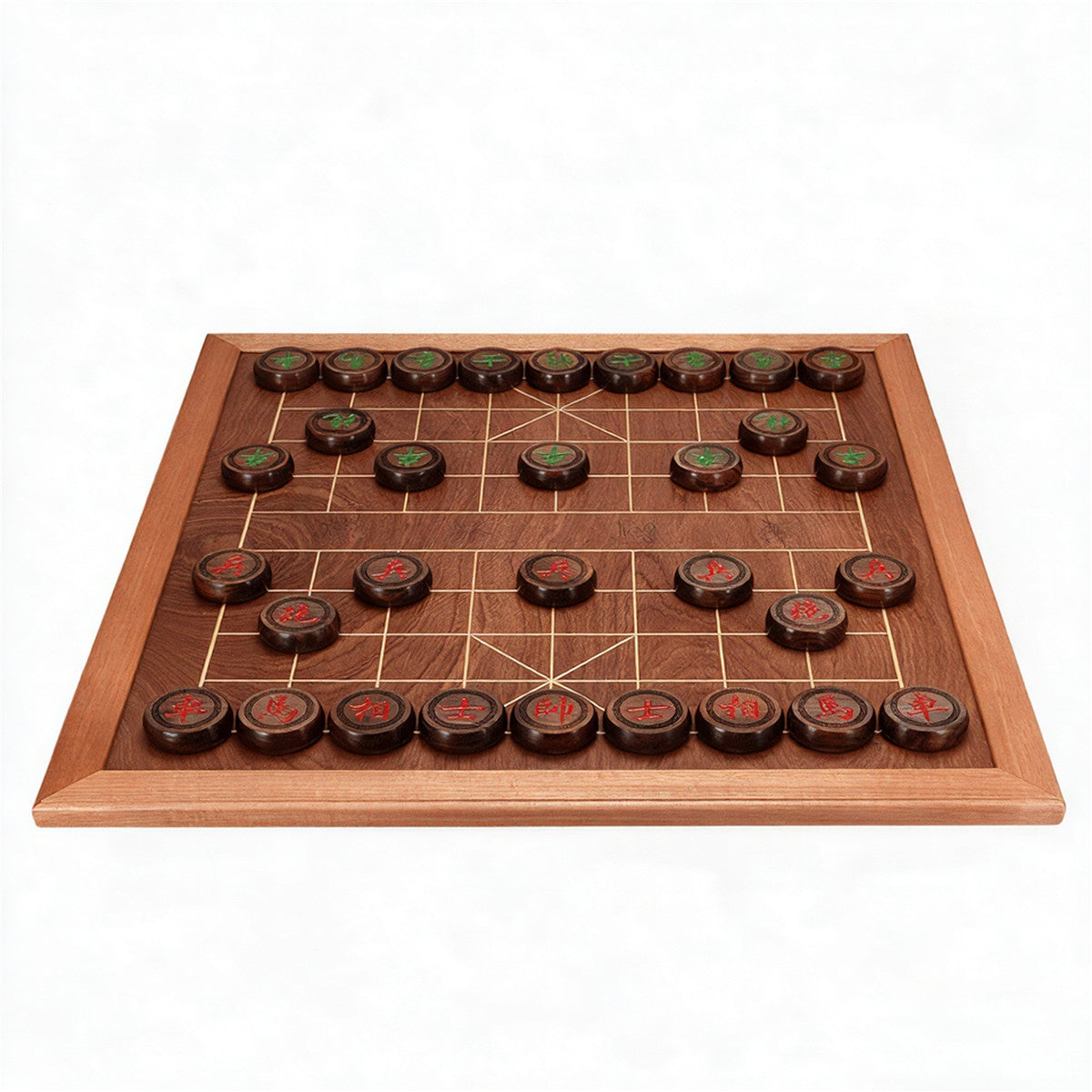 Chinese Chess Set Xiangqi with Solid Wood Pieces and Board