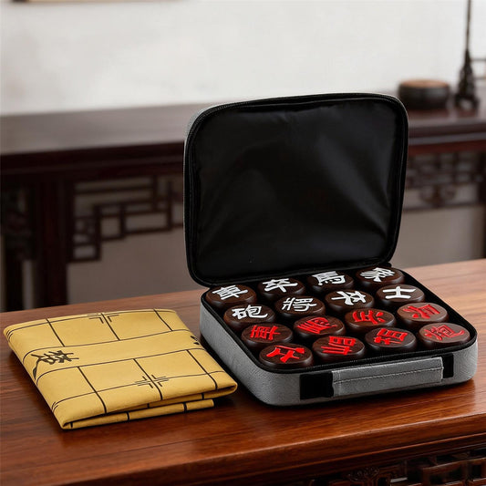 흑단 중국 체스 세트 | 조각된 장기알
