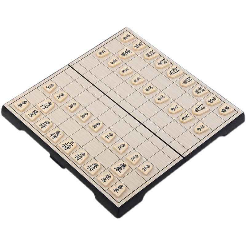 Foldable Japanese Shogi Board Sets with Magnetic Pieces