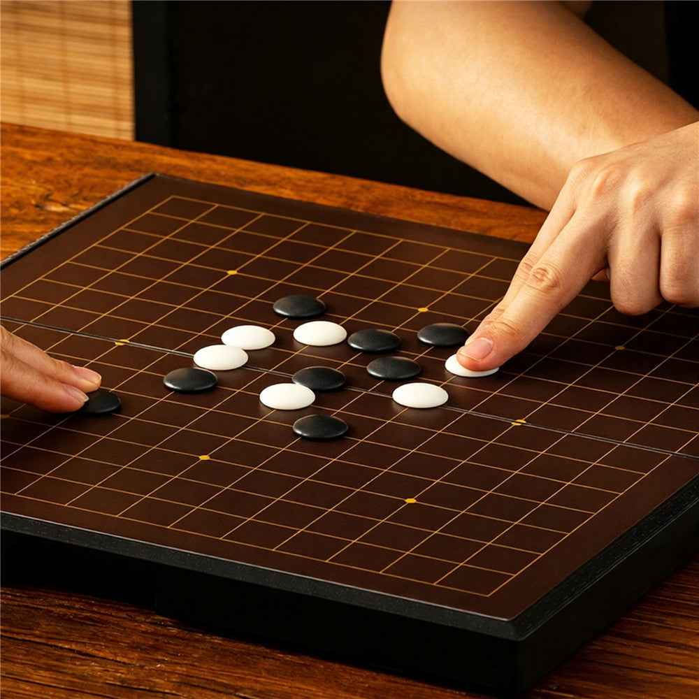 Gomoku Weiqi go Set with Large Pieces & Folding Waterproof Board