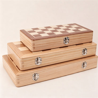 Magnetic Foldable Wooden Chess Set | Solid Walnut Board