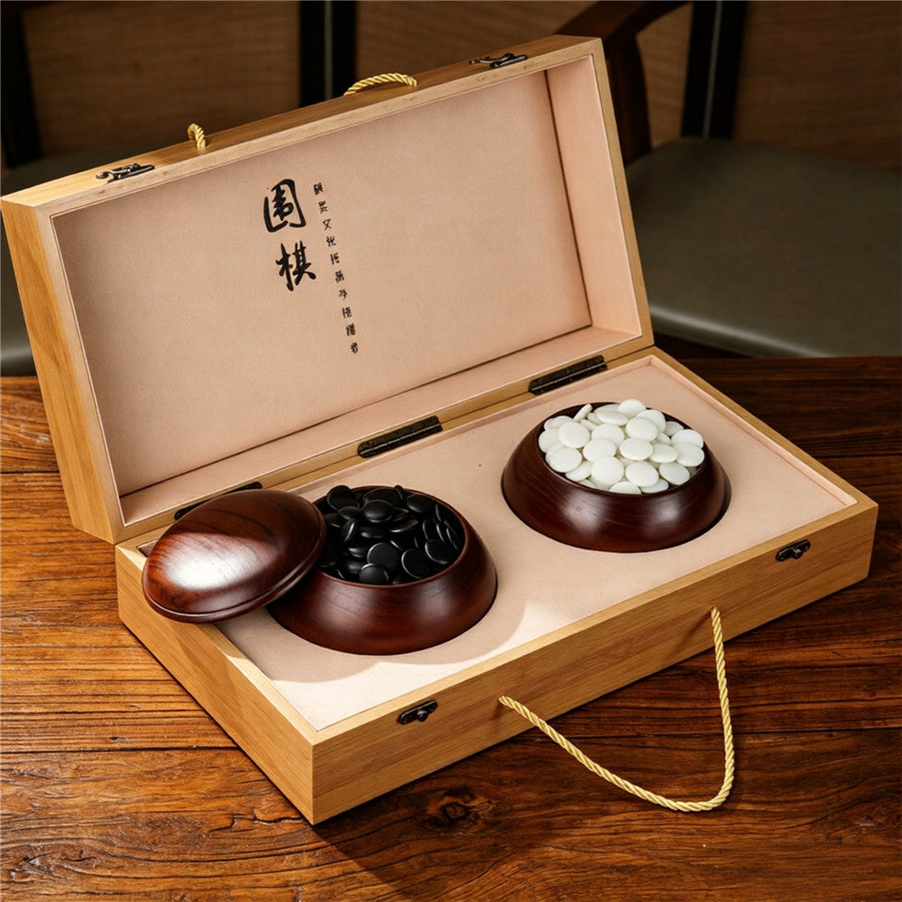 Portable Folding Go Board Set | Solid Wood Travel Go Set