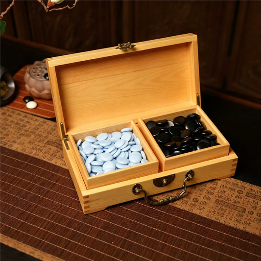 Portable Travel Go Set – 19x19 Folding Bamboo Board with Yunzi Stones