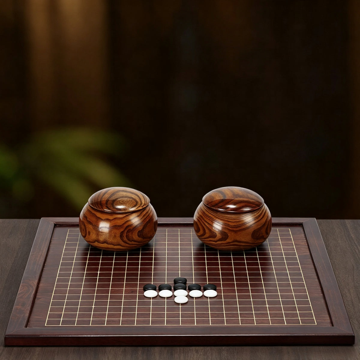 Premium Wooden Go Board & Yunzi Stone Go Set
