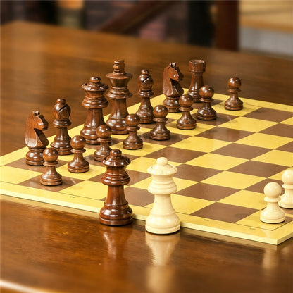 Wooden Chess Set for Beginner | Solid Wood Pieces & Board
