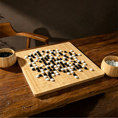 Wooden Go Set (Weiqi) & Gomoku Set – 19x19 Solid Wood Board