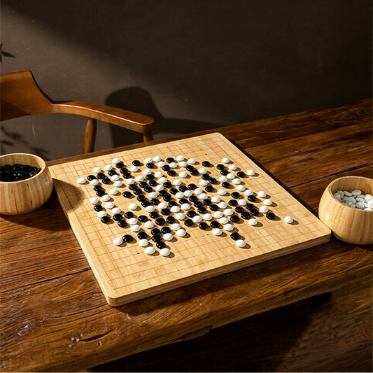Wooden Go Set (Weiqi) & Gomoku Set – 19x19 Solid Wood Board