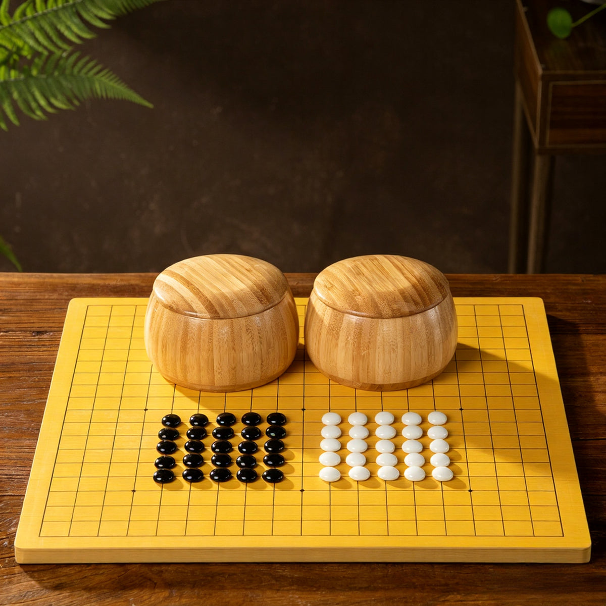 Wooden Go Set (Weiqi) & Gomoku Set – 19x19 Solid Wood Board